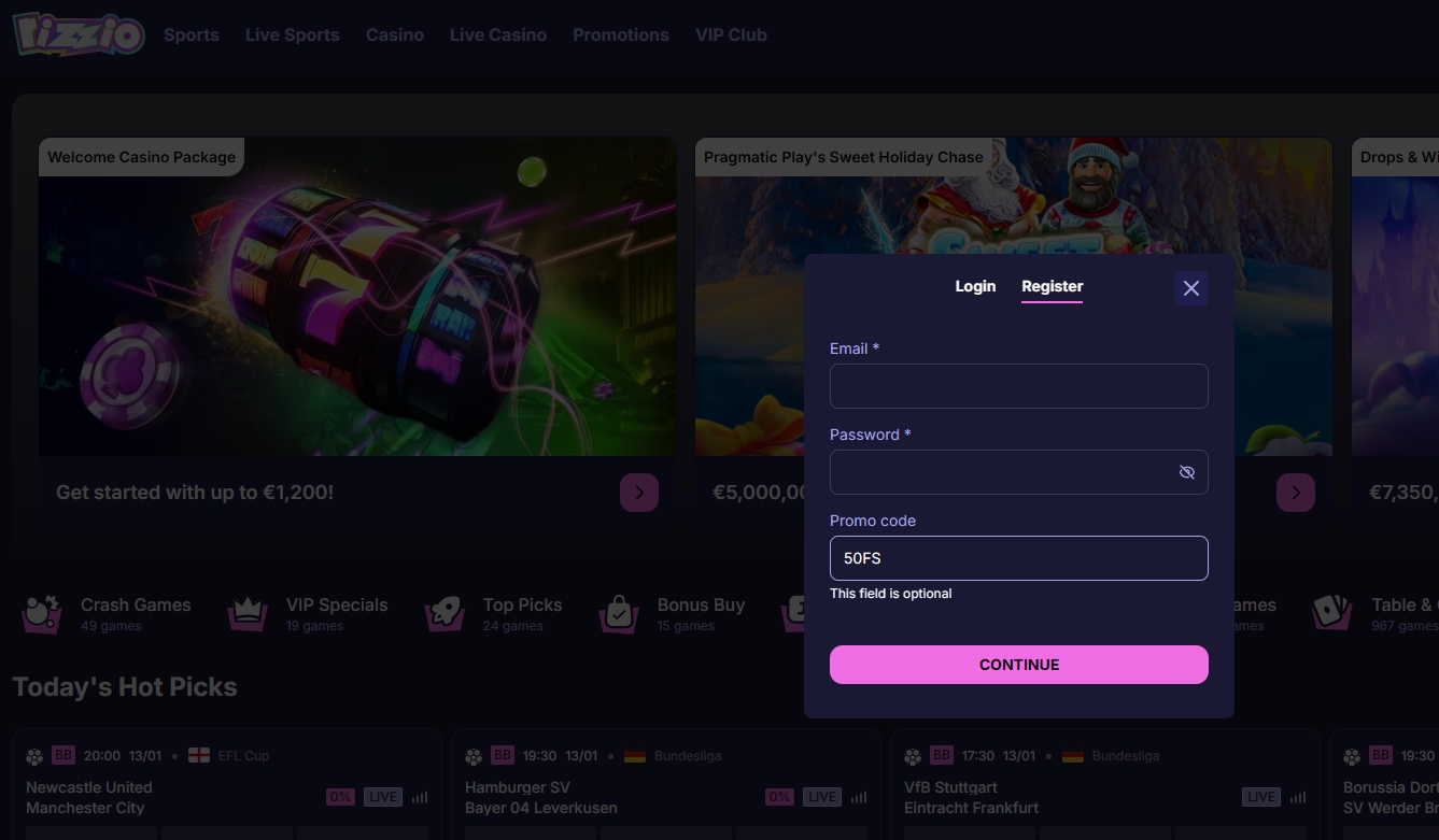 Rizzio - 100 Darmowych Spinów